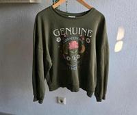 ♥️ ONLY Sweatshirt Shirt Langarm Gr. M oliv grün+  Print Genuine Nordrhein-Westfalen - Marienheide Vorschau