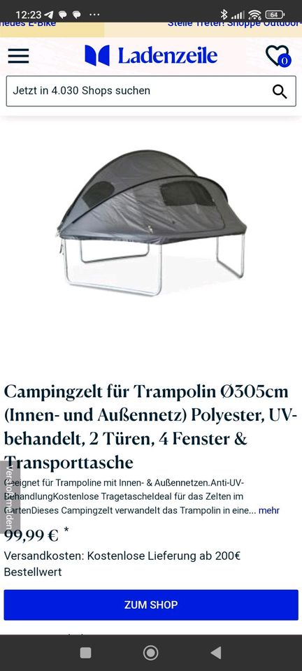 Trampolin Zelt Trampolindach in Oberstenfeld