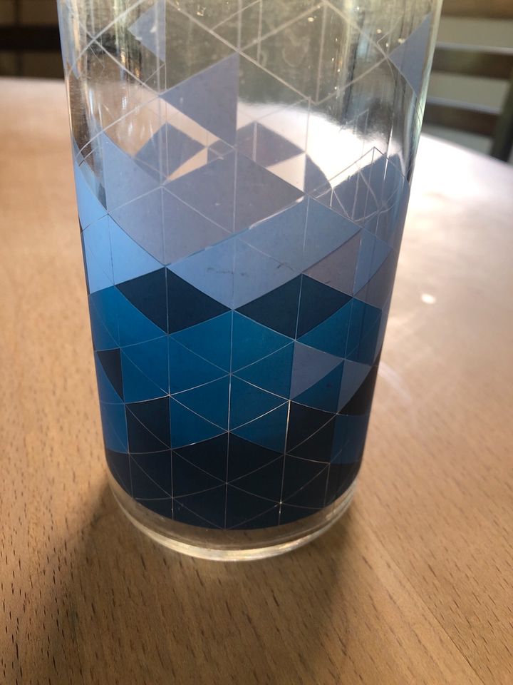 Soul bottles Öko Trinkflasche 0,6l Glas blaues Dreiecksmuster in Dresden