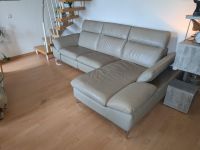Graues Echtledersofa  Couch mit Relaxfunktion Ottomane Höffner Dresden - Striesen-West Vorschau
