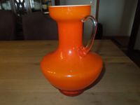 Henkelvase Krug Glasvase mit Griff handgearbeitet Orange 70er Hessen - Geisenheim Vorschau