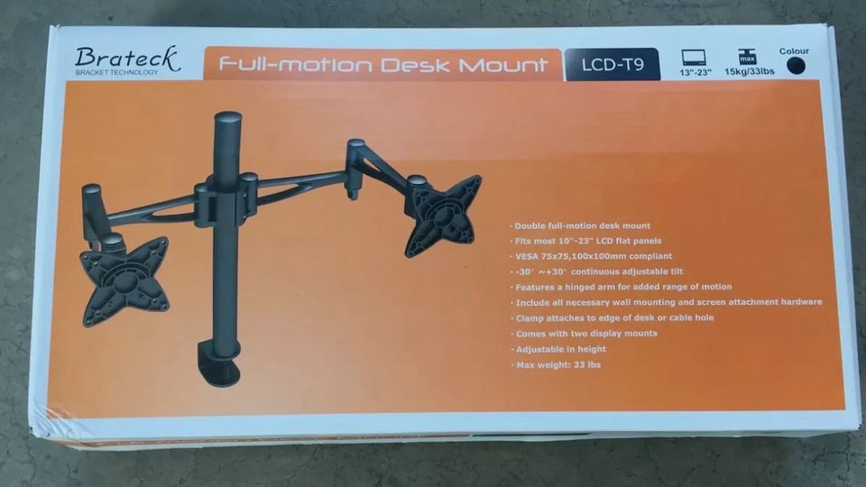 Brateck Double Full-Motion Desk Mount LCD-T9 in Mülheim (Ruhr)