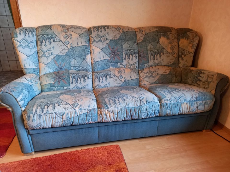 Sofa, Couch grün/beige gemustert (paradiso) in Eppelborn