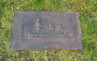 Reliefbild Kaminplatte Takenplatte aus Gusseisen mit Bootsfahrer Bayern - Augsburg Vorschau