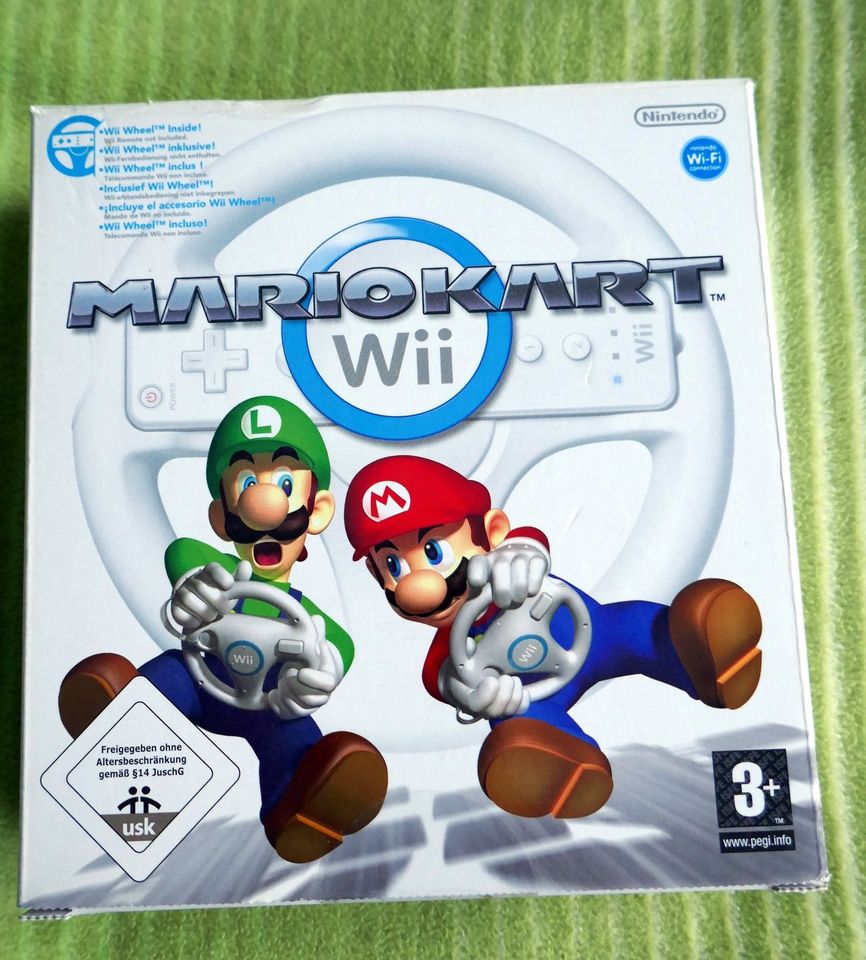Nintendo Wii, Lenkrad mit Spiel Mariokart in Oberursel (Taunus)