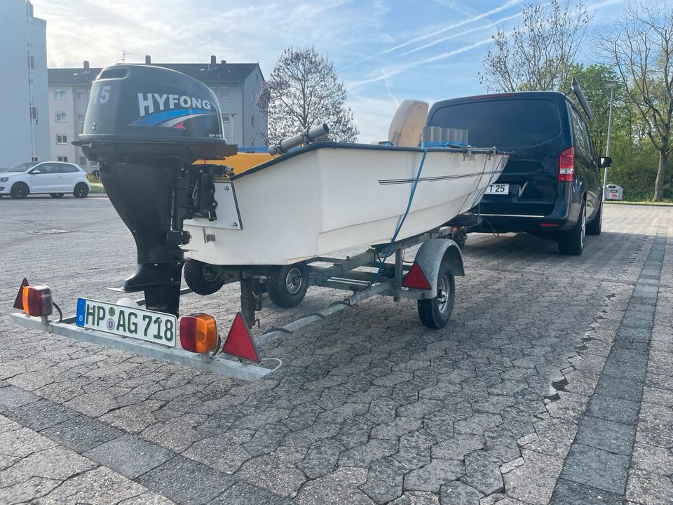 Angelboot Motorboot 4PS/15PS mit Trailer in Bensheim