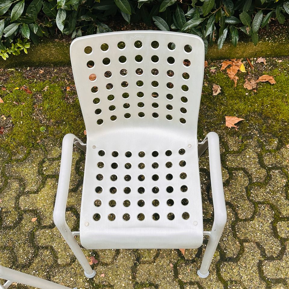 2x MEWA | Landi Chairs | Hans Coray | Gartenstühle | Vintage Mid-Century Designklassiker | Stapelstühle / Stühle für den Garten | Balkon Stühle | passt zu: Vitra in Köln
