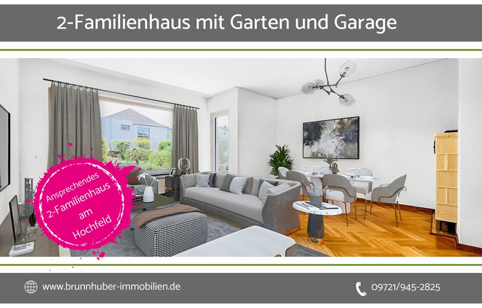 Provisionsfrei: Ansprechendes 2-Familienhaus mit ausbaubarem Dachgeschoss und Garage am Hochfeld zu verkaufen in Schweinfurt