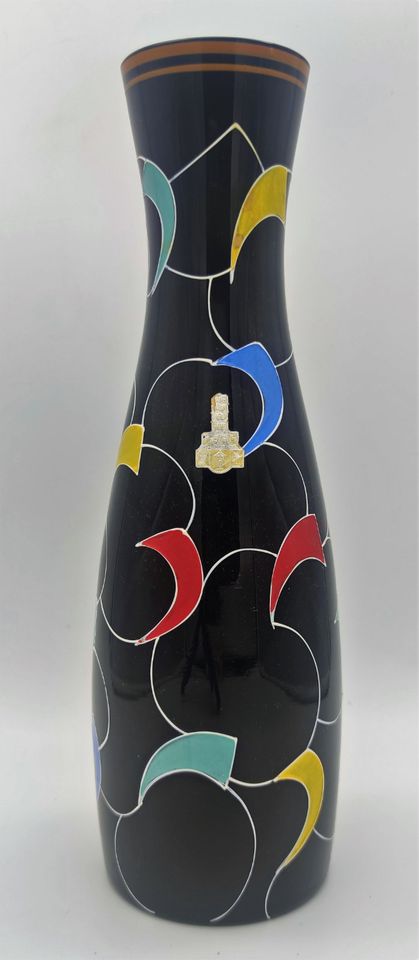 DDR Schwarzglas Vase - Karl Großmann KG - Hyalithglas in Milower Land