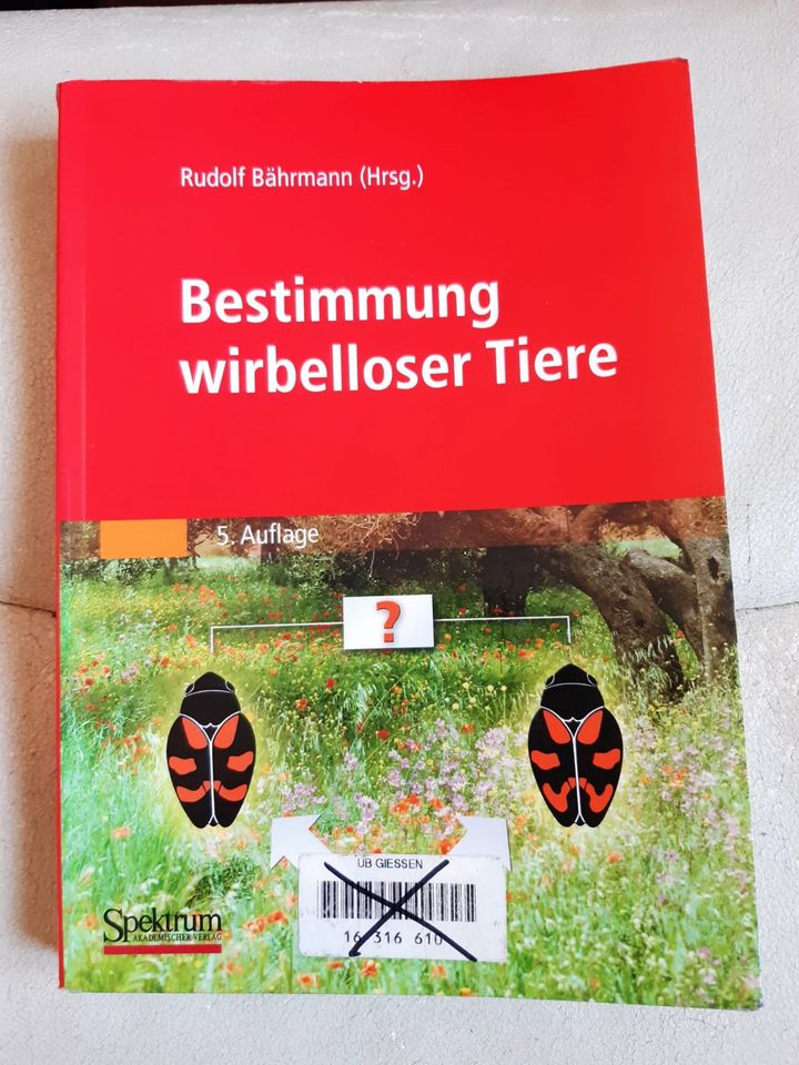 Bestimmung wirbelloser Tiere, Fachbuch Tiermedizin in Gießen