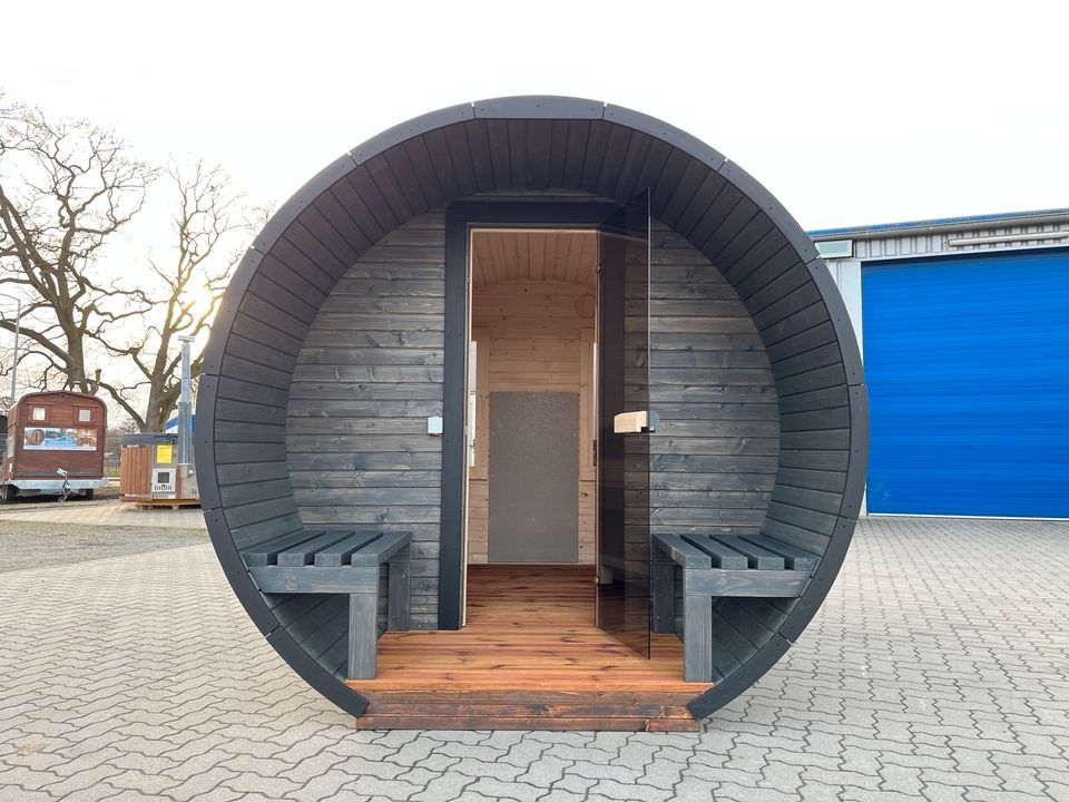 Gartensauna 3x2.37m Fasssauna Außensauna Sauna Elektro in Stuhr