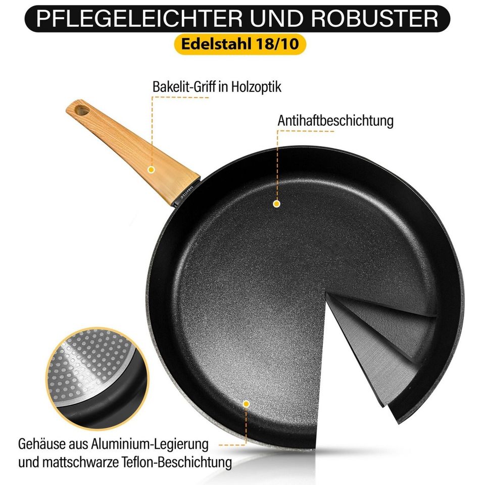 Sabatier Terra Pfannenset Induktion Topfset Schmorpfanne 24-28 cm in Essen