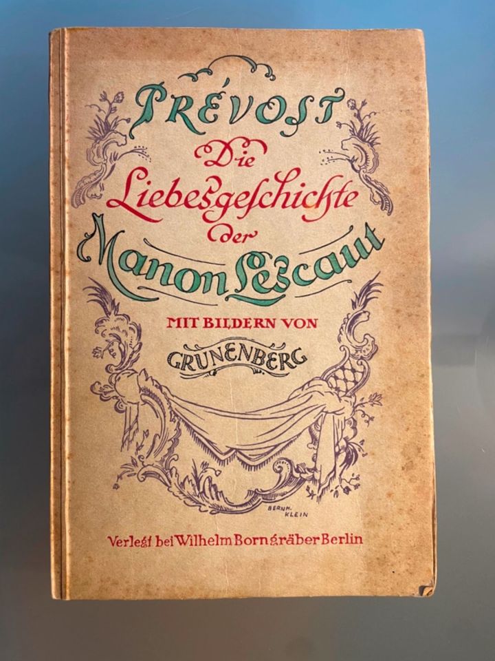 Erstausgabe: Prévost, Die Liebesgeschichte der Manon Lescout in Wiesbaden