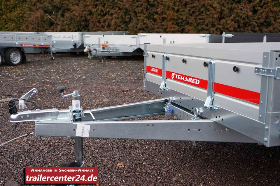 750kg Kastenanhänger 2.60x 1.50m Alubordwände / kippbar Temared in Sülzetal