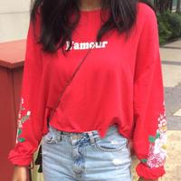 H&M Crop Pullover Gr. M (ca. 38/40) rot Blumen L'amour Damen Baden-Württemberg - Karlsruhe Vorschau