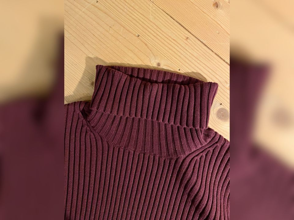 Tom Tailor Rollkragen-Strickpullover, bordeaux, Gr. XL in Heidelberg