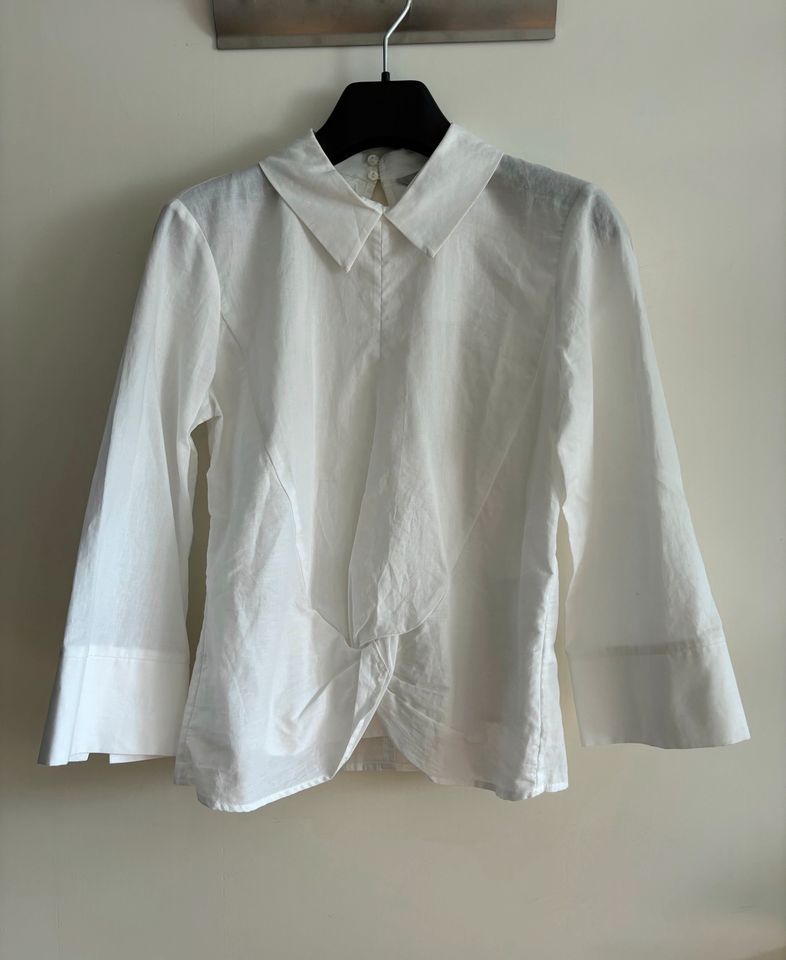 NEU H&M Bluse Shirt - 32 XXS - weiß Knoten zum Binden Business in Rödermark