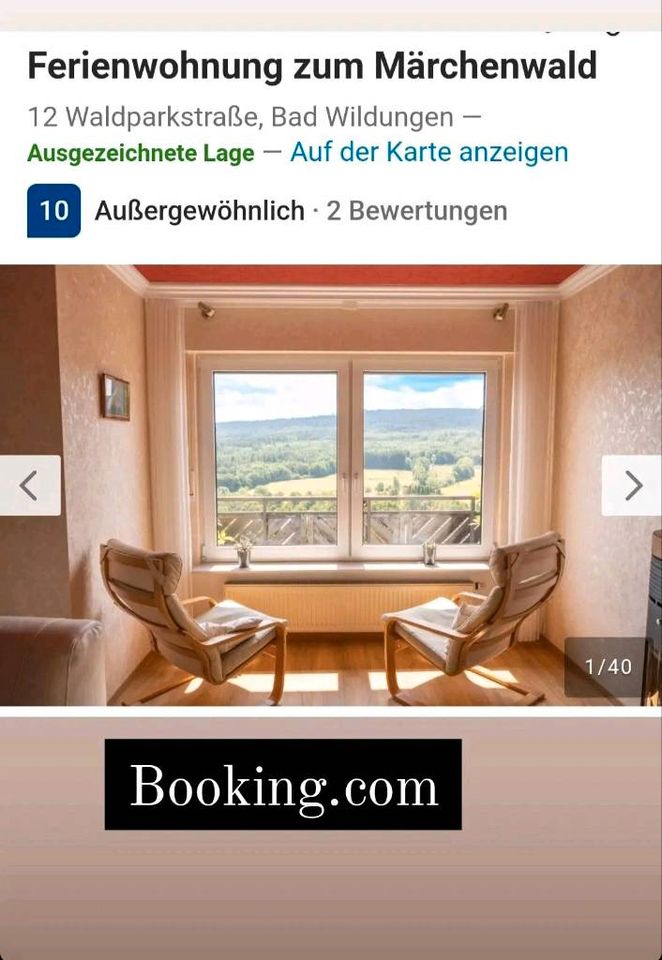 Ferienwohnung, 4 Pers,95 qm, Senioren, Kinder, Tiere, Terrasse, in Bad Wildungen