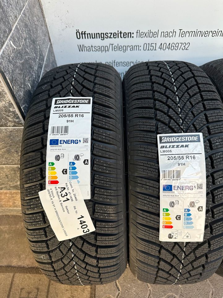 205 55 R16 91H Bridgestone 4x Winterreifen inklusive Versand in Haiger