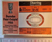 TICKET Pokal Endspiel Olympiastadion Berlin 1986  OHNE (!) Abriss Baden-Württemberg - Dossenheim Vorschau