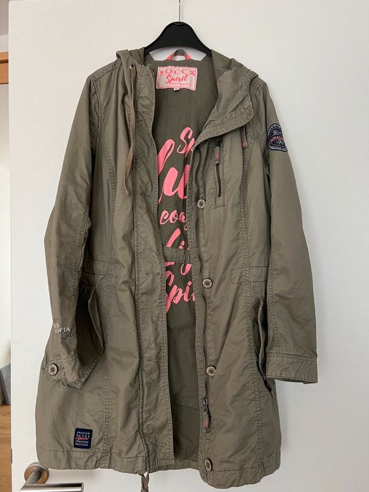 SOCCX Spirit Mantel 36 M grün khaki Jacke Herbst lang Oberteil Wi in Mindelheim