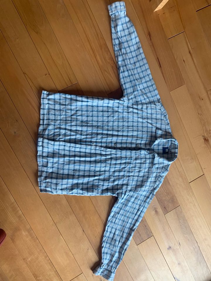Herrenhemd, blau kariert Größe M , 3 K in Nauort