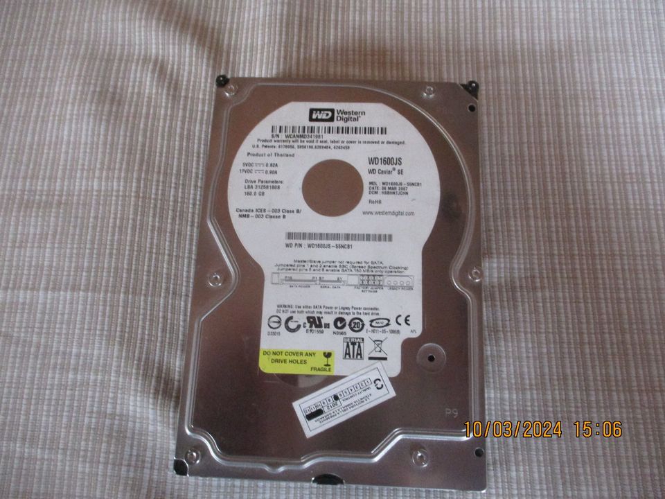 Western Digital WD1600JS Caviar SE, 2007 in Au