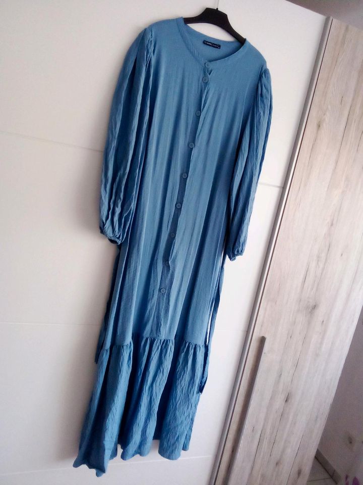 NEU Kleid lang blau 3/4 Ärmel Gr.46 in Spaichingen