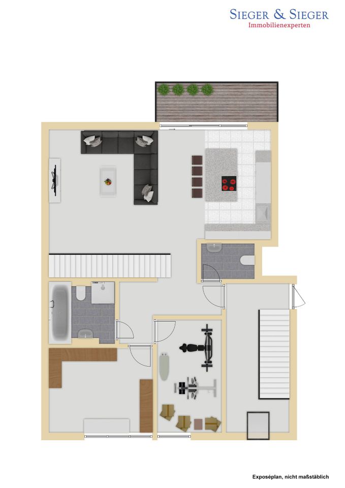 Top moderne 4-Zimmer Maisonette-Wohnung mit Balkon in ruhiger Lage von Troisdorf-West! in Troisdorf