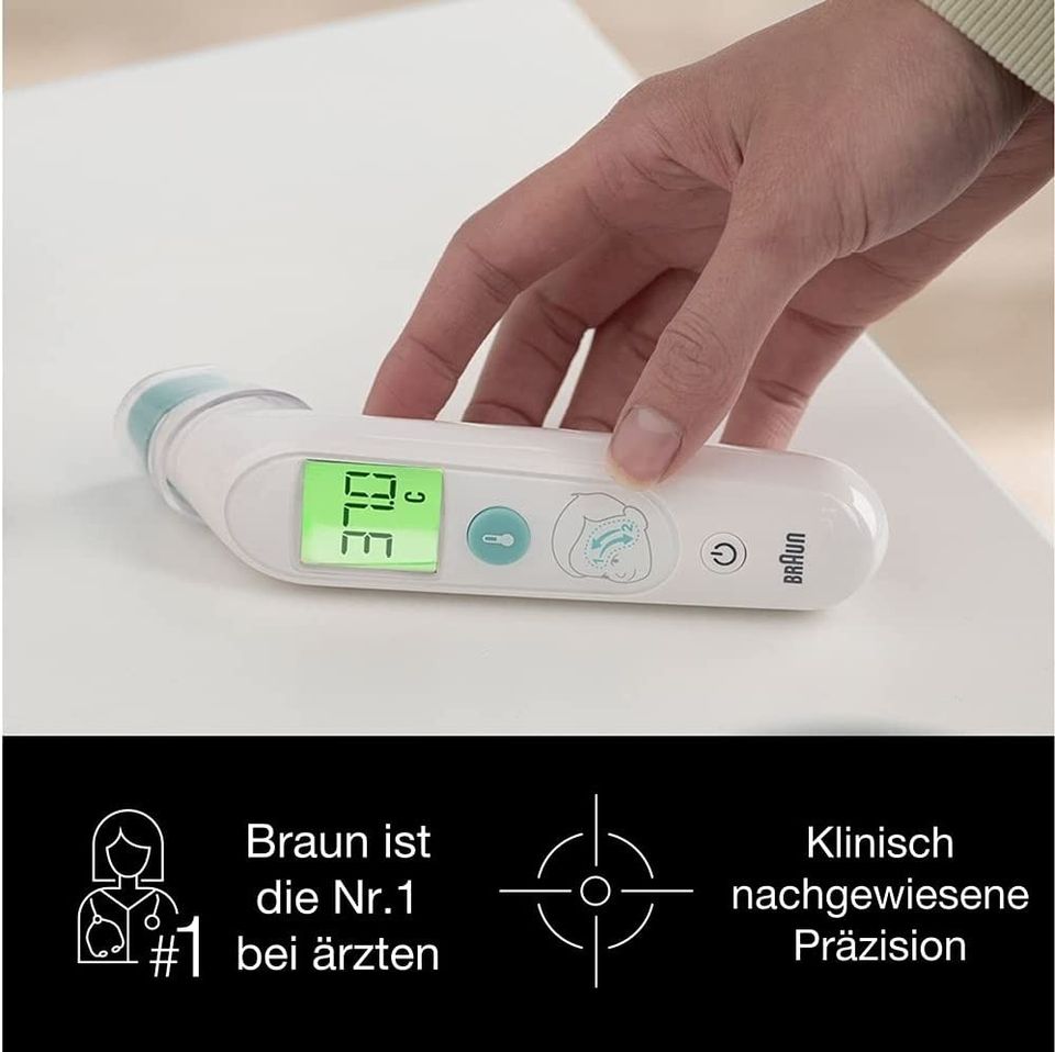 Braun TempleSwipe Stirn-Thermometer farbcodierte Temperaturanzeig in Körle