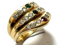 585er / 14 kt Gelb Gold Ring m. diversen Farbsteinen Bochum - Bochum-Mitte Vorschau