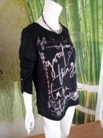 Pullover/Langarmshirt mit Print, schwarz, Jeans Fritz, Gr. 38 Nordrhein-Westfalen - Plettenberg Vorschau