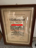 Meisterbrief mit Rahmen alt  1938 Weimar Handwerk Bäcker Bild Thüringen - Weimar Vorschau