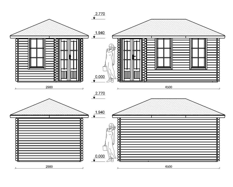 Agande Gartenhaus Blockhaus Gerätehaus Holz 450x300, 40mm,403965 in Versmold