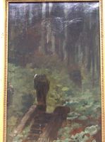 Dunkler Wald mit Treppe von Gaston Haas 1852-1899 (40 x 24cm) Bayern - Krailling Vorschau