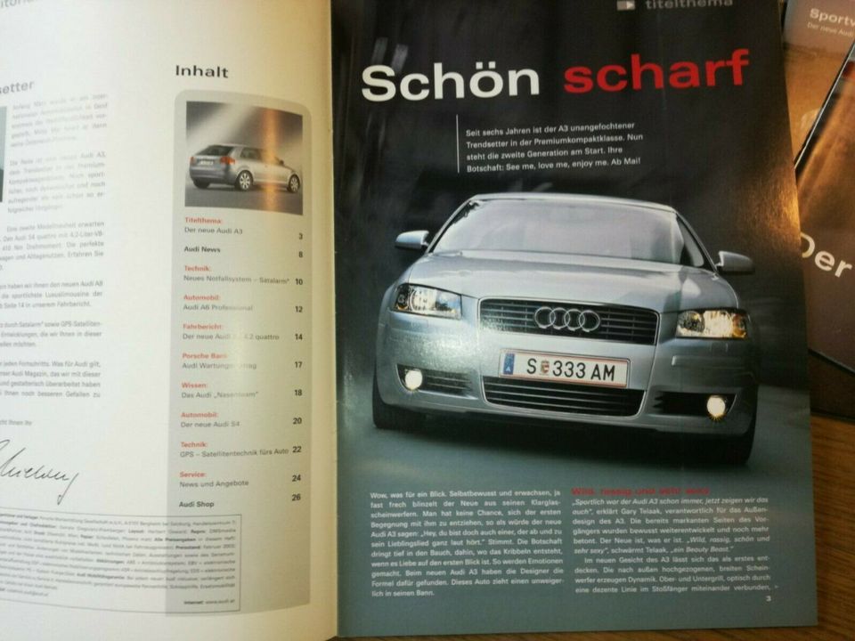 6x Audi Magazin Österreich und Deutschland Q7 RS4 A6 A3 in Berlin