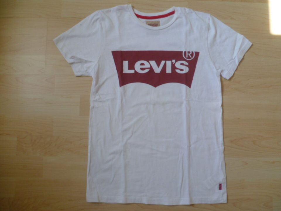 'Levi's' Shirt Gr. 164 (14); Weiß mit roter Schrift in Taunusstein