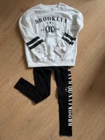 H&M Set Leggings mit Sweatshirt 134 weiß/schwarz Schleswig-Holstein - Beringstedt Vorschau