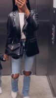 Pull & Bear Leder Blazer Jacke Anzug Oberteil Shirt Top Düsseldorf - Lörick Vorschau