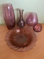 Rauchglas Set Lila DDR Vintage Vasen Schalen Gläser Violett 5 tlg Sachsen-Anhalt - Salzwedel Vorschau