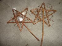 2 Stk-.Holz-Rattan-Sterne mit Stil  zum auch stecken,auch draußen Sachsen - Bischofswerda Vorschau