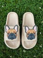 Badelatschen Sandalen Hausschuhe französische Bulldogge Größe 37 Niedersachsen - Wedemark Vorschau