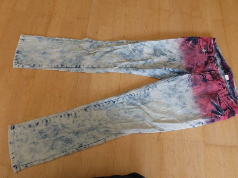 Gr. 38: Stretch Jeans Hose Jegging blau weiß stonewashed Hosen in Kirchheim bei München