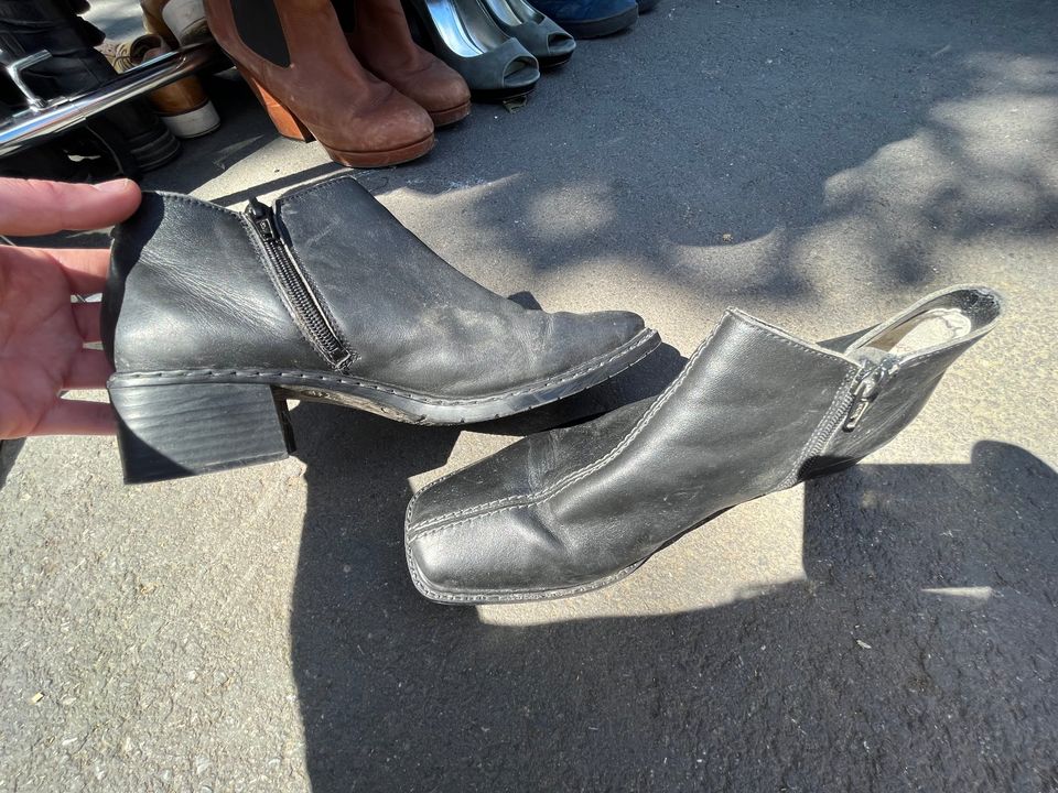 Schwarze Lederstiefelette Berghain-Style 3 in Göttingen