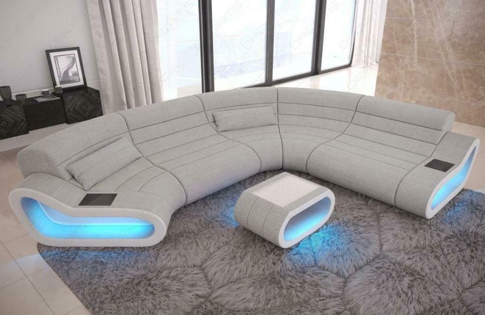 Sofa Polster Wohnlandschaft Couch CONCEPT C Form Polsterecke LED in Berlin