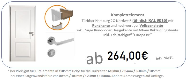 Tür, Zarge u. Griff, Stiltür Hamburg 2G, Komplettelement ab in Harpstedt