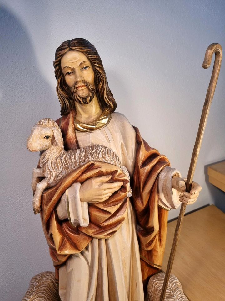 JESUS CHRISTUS XXL HOLZ  HEILIGENFIGUR HOLZFIGUR ALT KUNST DEKO in Kumhausen