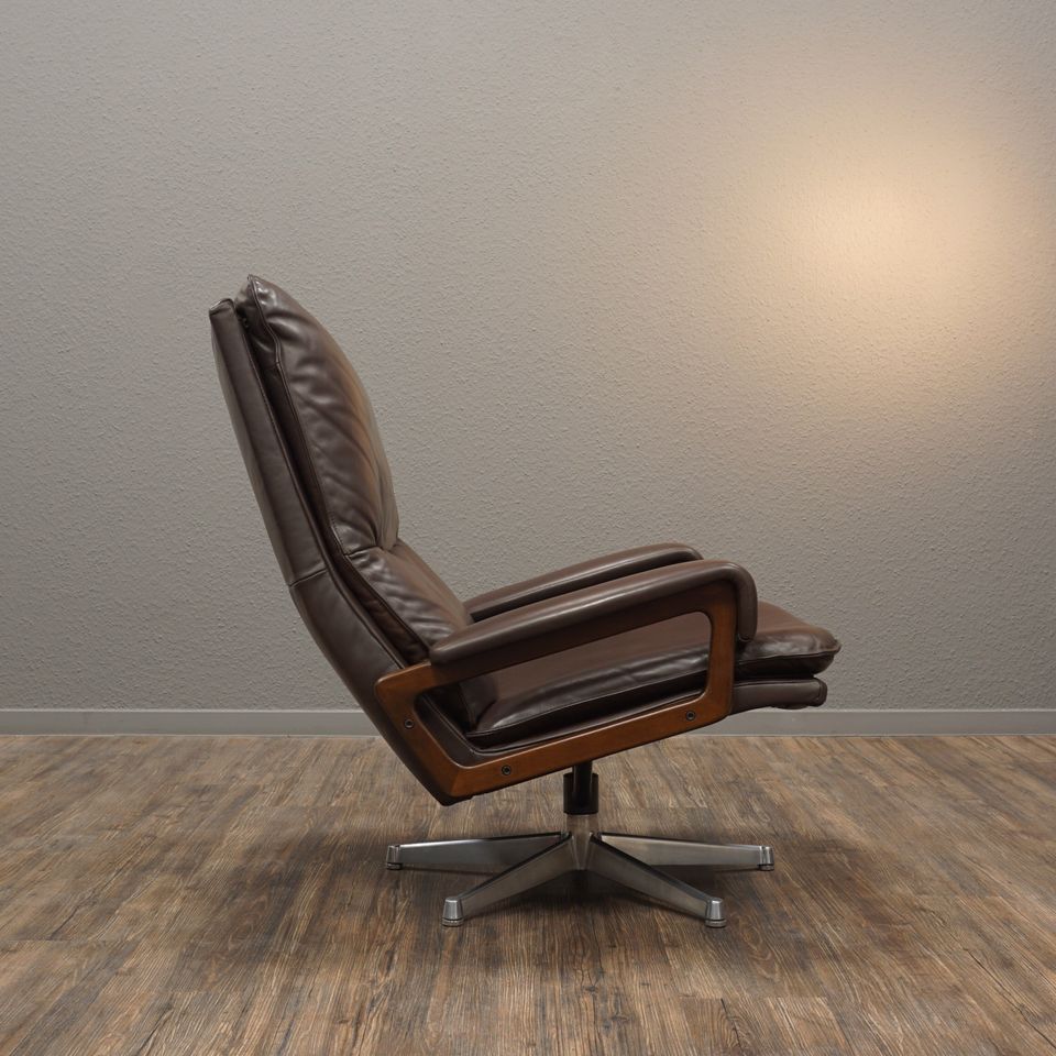 Strässle KING CHAIR | Hochlehner Sessel Leder Braun | Mid Century in Wuppertal