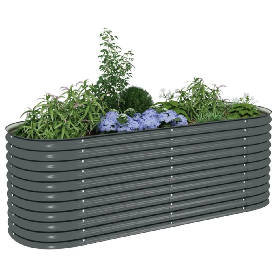 Garten-Hochbeet Pflanzkübel 240x80x81 cm Verzinkter Stahl Grau in Bad Kissingen