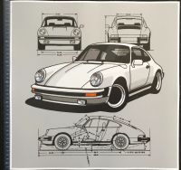 Poster, Porsche 911SC Coupé (Skizze/Konstruktionszeichnung) Baden-Württemberg - Mühlacker Vorschau